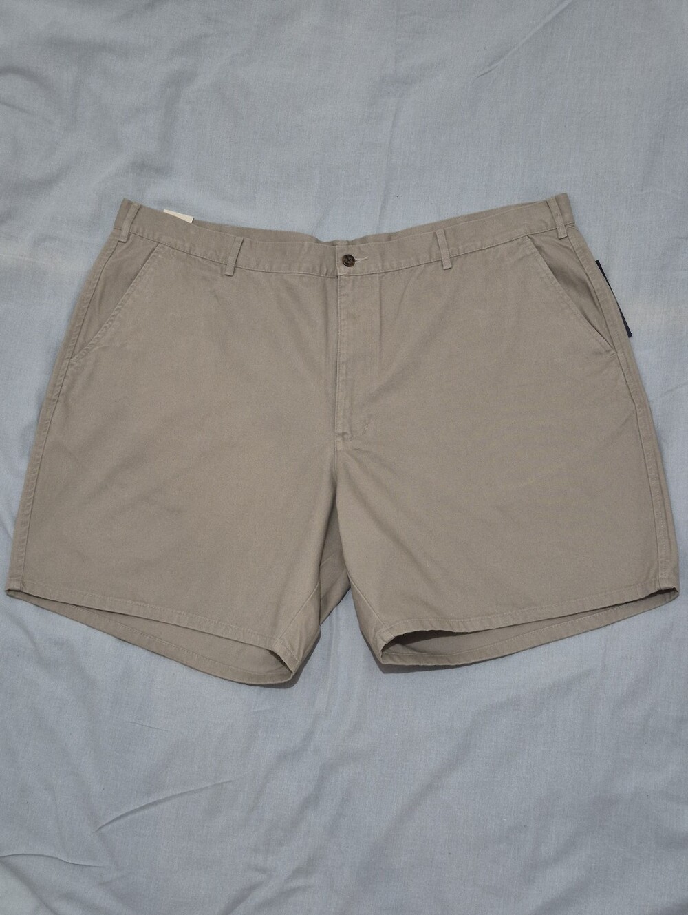 Denver Hayes Men's Flat-Front Chino Shorts in Light Taupe
